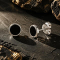 nanico-jewels-herren-ohrringe-ohrstecker-925 Silber-mit schwarzen kern
