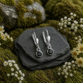 Ohrhänger 925-Sterling Silber rhodiniert Zirkonia schwarz