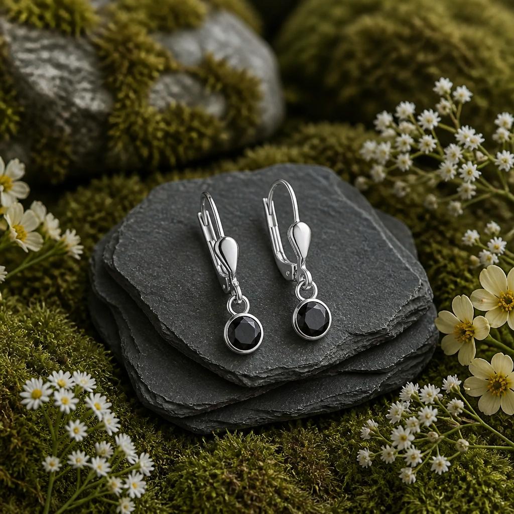 Drop Earrings 925 Sterling Silver Rhodium Plated Cubic Zirconia
