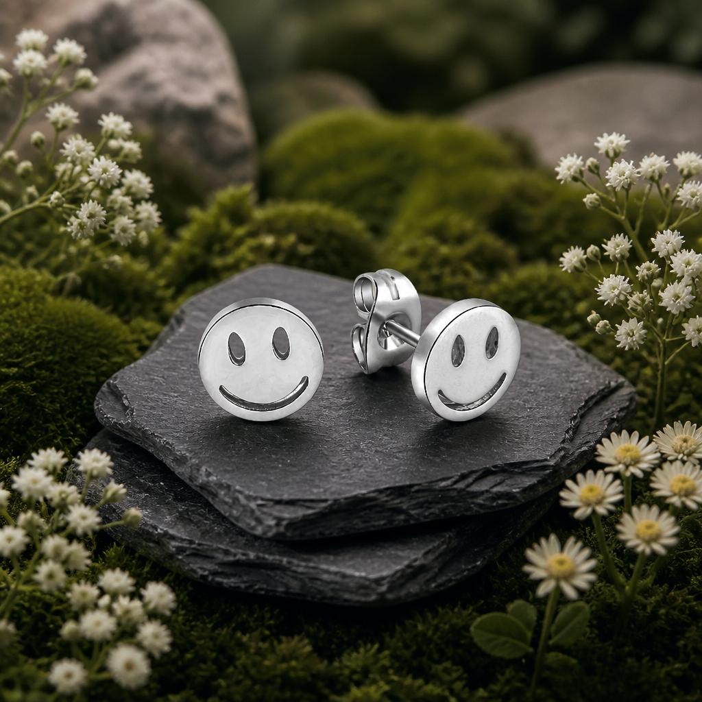 Ohrstecker Edelstahl Smiley