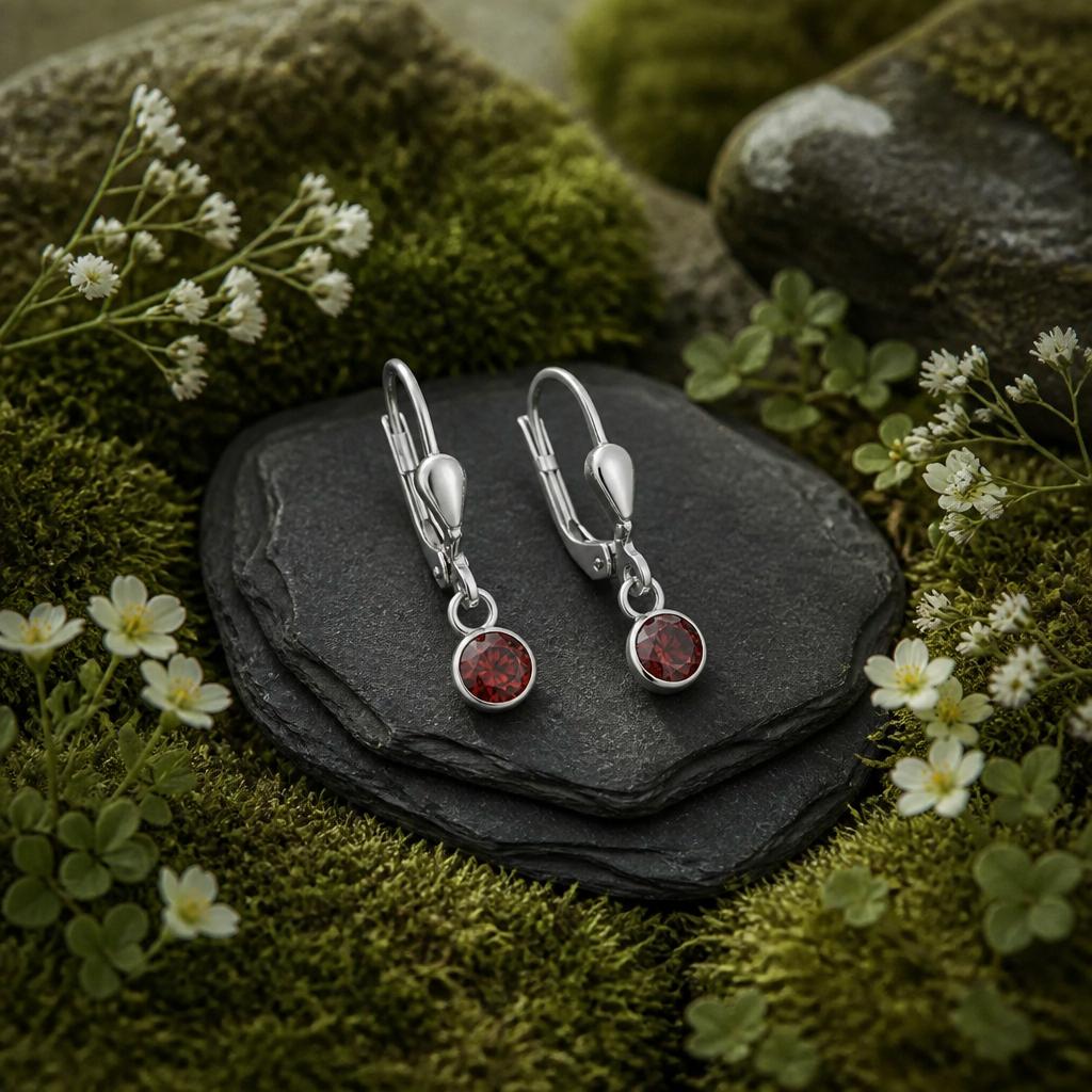 Drop Earrings 925 Sterling Silver Rhodium Plated Cubic Zirconia