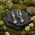 Ohrhänger 925-Sterling Silber rhodiniert Zirkonia rosa
