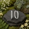 Creolen 925/- Sterling Silber rhodiniert Zirkonia
