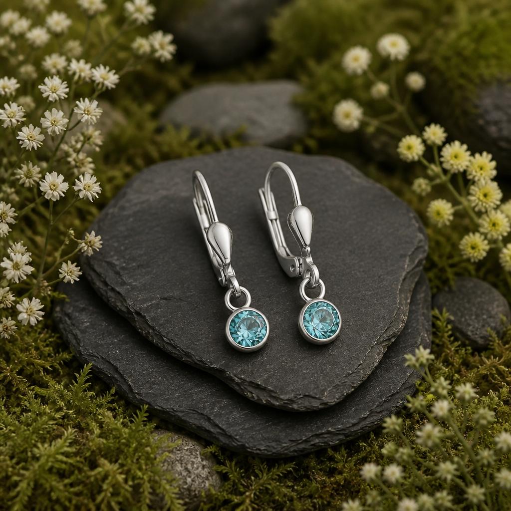 Drop Earrings 925 Sterling Silver Rhodium Plated Cubic Zirconia