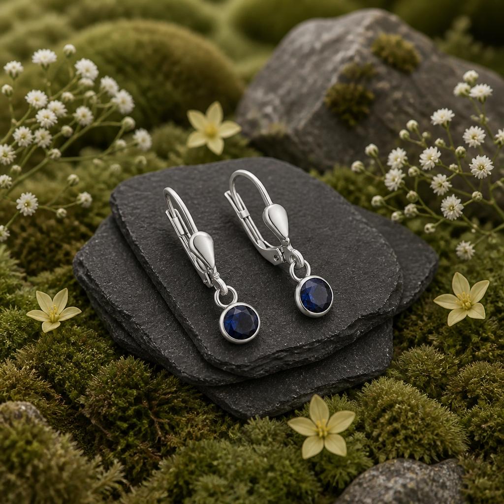 Nanico-jewels-Ohrringe- Silber 925-Zirkonia-dunkelblau