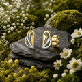 Ohrstecker 375/- Gelbgold bicolor glanz