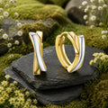 Creolen 375/- Gelbgold bicolor glanz