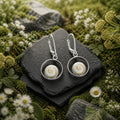 Ohrhänger 925/- Silber rhodiniert mit Muschel weiß