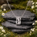 Anhänger mit Kette 925 Sterling Silber rhodiniert 30 Zirkonia