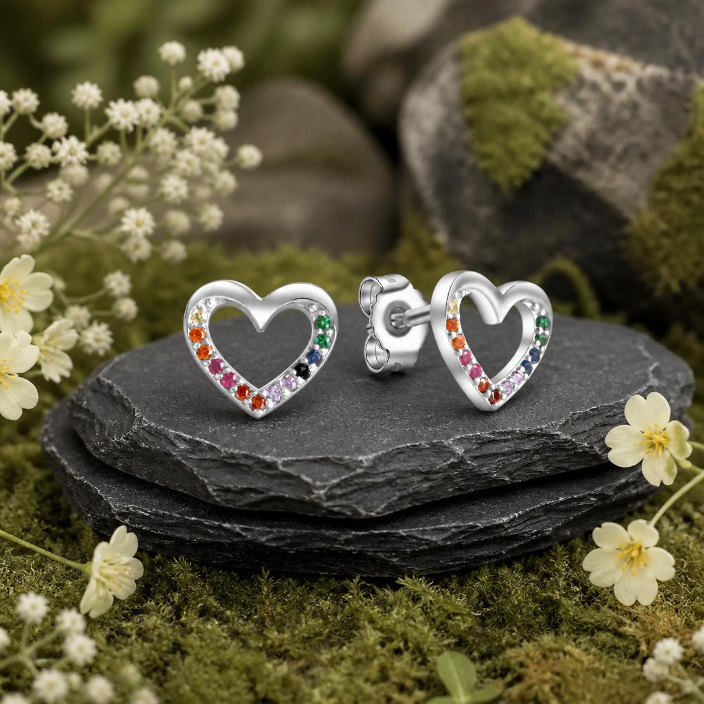 Ohrstecker 925-Sterling Silber rhodiniert Kristalle