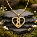 Anhänger mit Kette 925 Sterling Silber vergoldet Herz Zirkonia