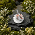 Pendant 925/- Sterling Silver rhodium-plated Mother of Pearl and Zirconia