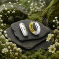 Creolen 925/- Sterling Silber rhodiniert und vergoldet 17mm