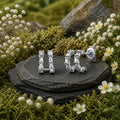 Ohrstecker 925-Sterling Silber rhodiniert Zirkonia
