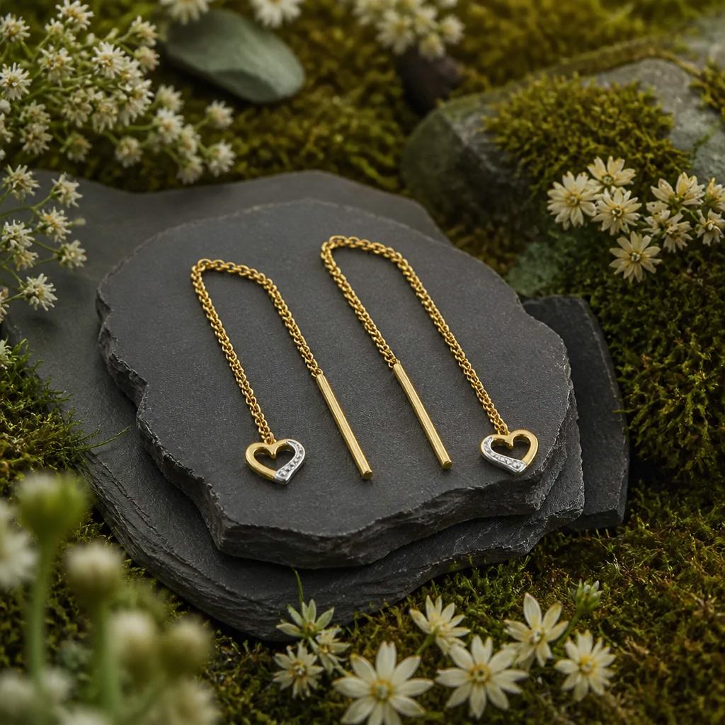Ohrhänger 333/- Gelbgold glanz Herz