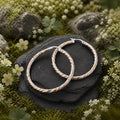 Bicolor-Creolen aus 925 Sterling Silber, rhodiniert und rosévergoldet, 40 mm