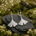 Ohrhänger 925/- Sterling Silber rhodiniert Gingko